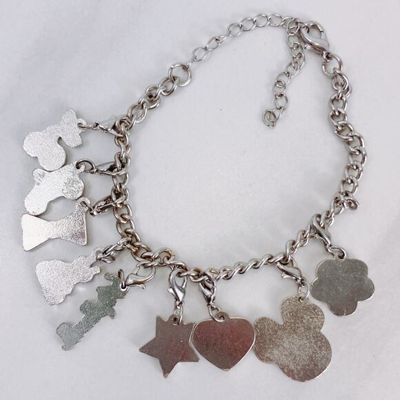 Minnie Mouse Disney Themed Charm Bracelet Silver Tone Pink Enamel VTG Y2K - Picture 11 of 14